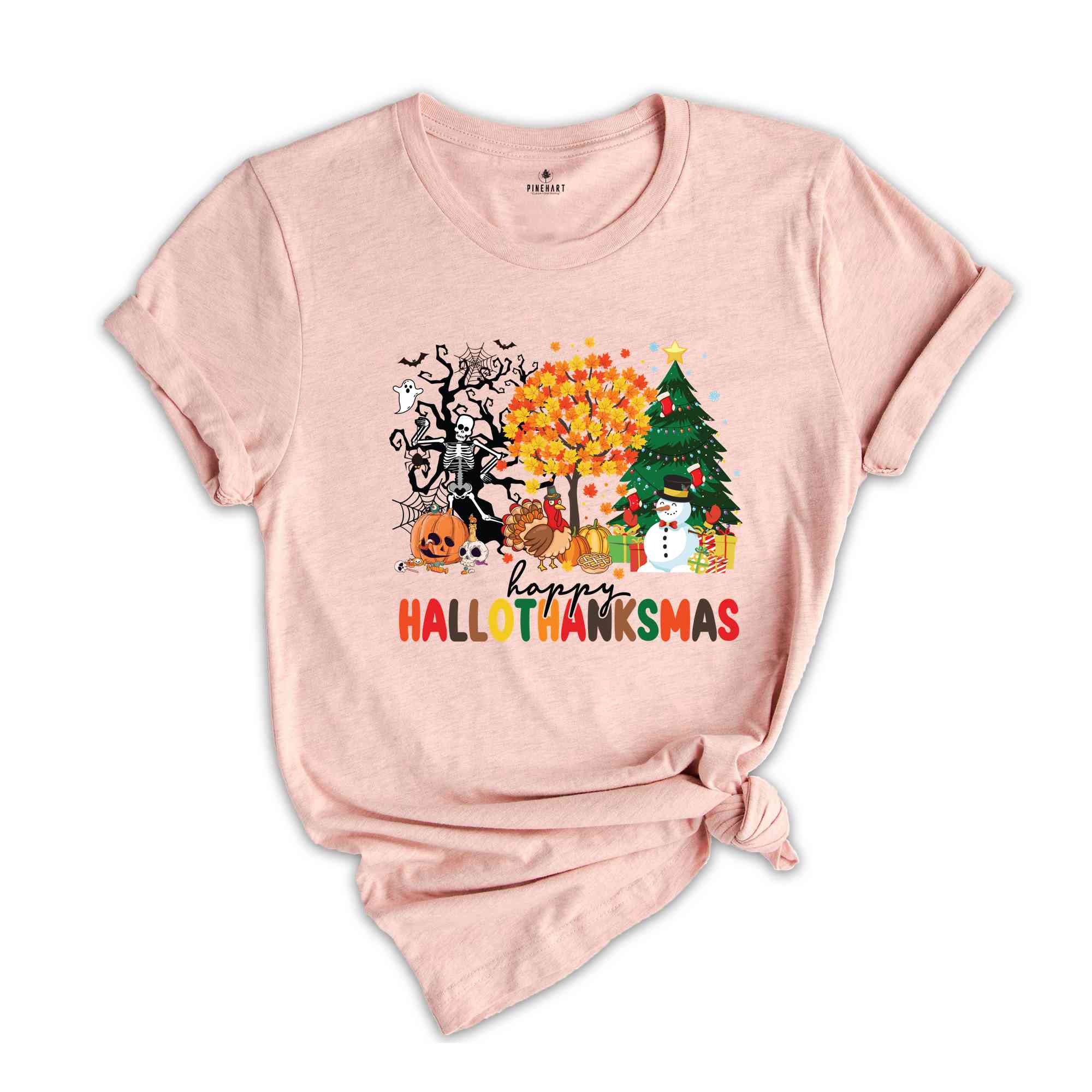 Happy Hallothanksmas Shirt, Happy Halloween Thanksgiving Christmas Shirt, Holiday Season Shirt, Funny Halloween Gift, Fall Shirt, Autumn Tee