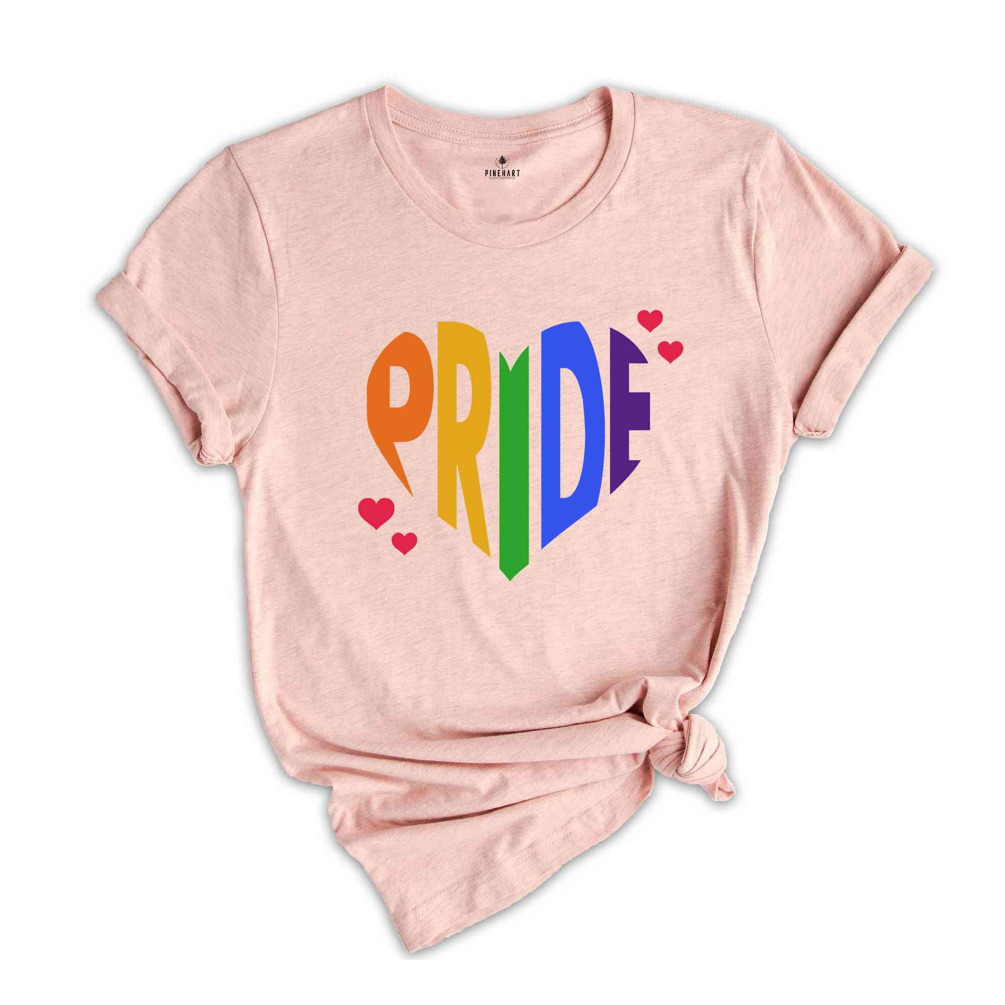 Pride Shirt, Heart of Pride Shirt, LGBTQ+ Shirt, Queer Shirt, Equality Shirt, Rainbow Flag, Lgbt Pride Tshirt