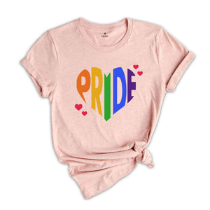 Pride Shirt, Heart of Pride Shirt, LGBTQ+ Shirt, Queer Shirt, Equality Shirt, Rainbow Flag, Lgbt Pride Tshirt