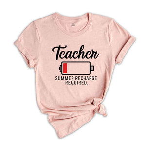 Teacher Summer Recharge Required Shirt, Teacher Vacation Shirt. Teacher Gifts, Gift For Teacher, Teacher Shirt, Vacation Shirt