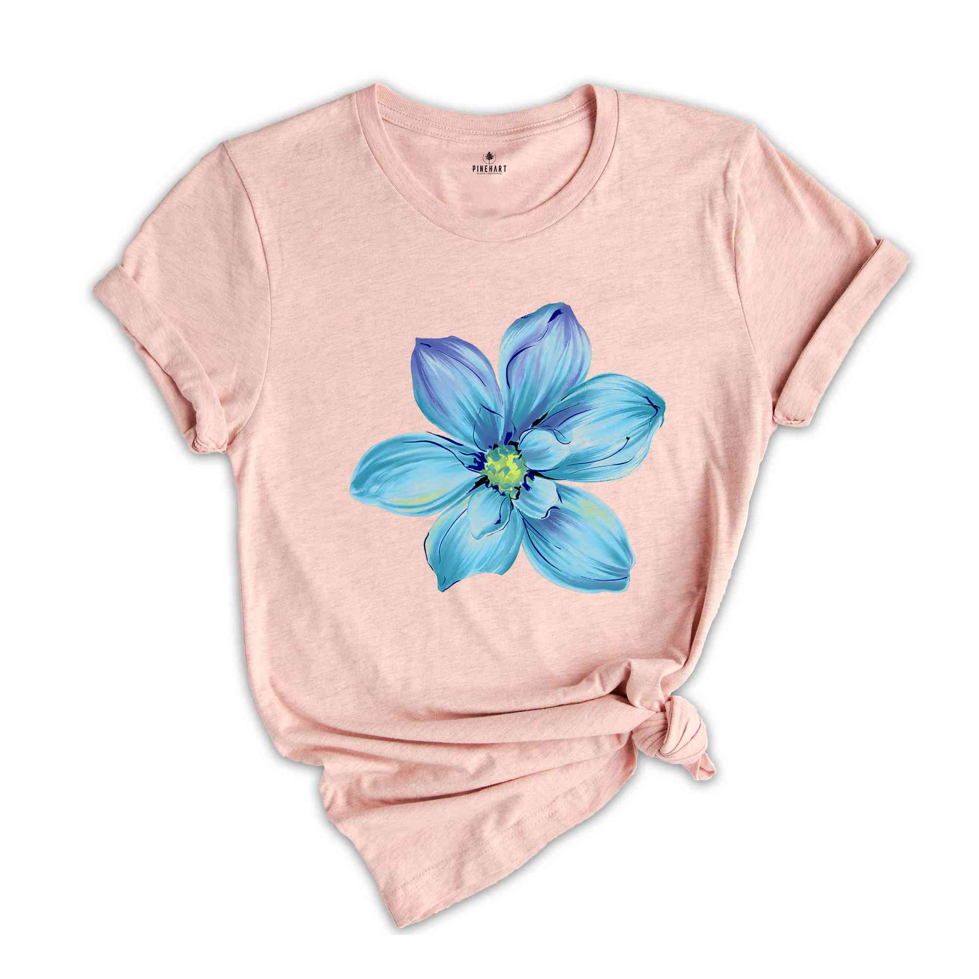 Blue Watercolor Flower Shirt, Daisy Flower Shirt, Plants Lover Gift, Botanical Shirt, Plant Mom Shirt, Flower Shop Shirt