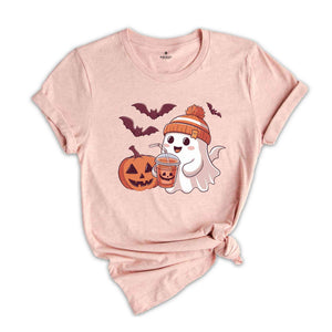 Cute Ghost Halloween Shirt, Fall Coffee Shirt, Mom Shirt, Little Ghost Juice Shirt, Ghost coffee Shirt, Cute Ghost Drinking Shirt