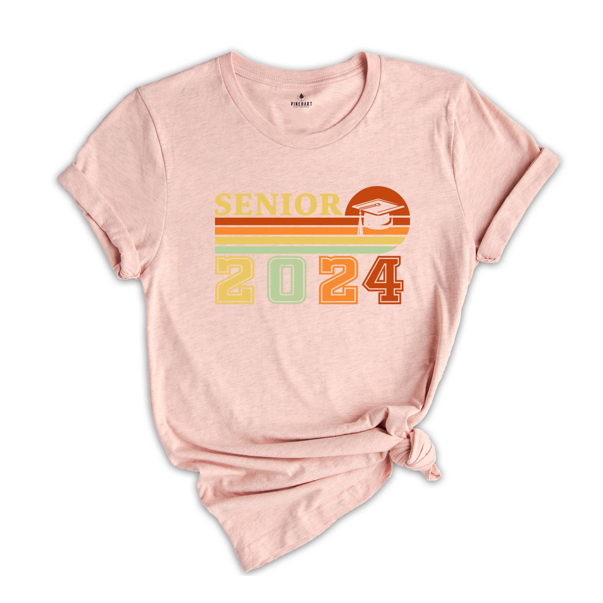 Retro Senior 2024 Shirt, Class of 2024 Shirt, Graduate Shirt, Graduation Gift, Graduation of 2024 Shirt, Senior Class of 2024 Shirts