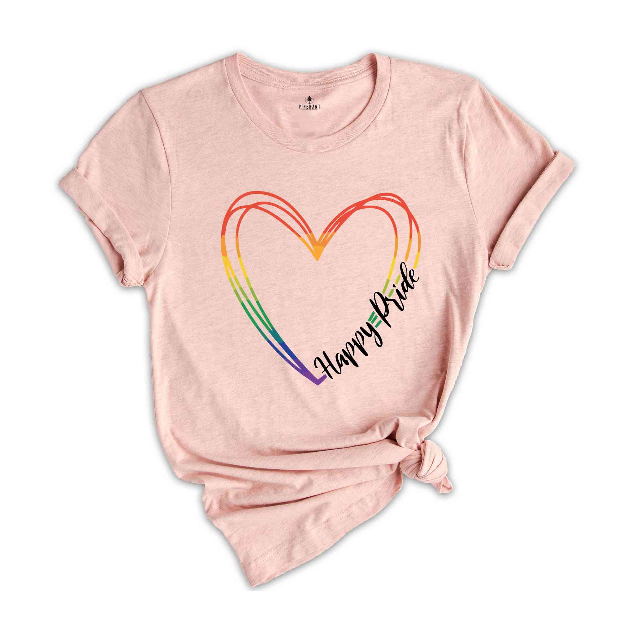 Happy Pride Shirt, Pride Month Shirt, Pride Heart Shirt, Pride Rainbow Shirt, Rainbow Heart Shirt, Pride Month Gift, Bisexual Shirt