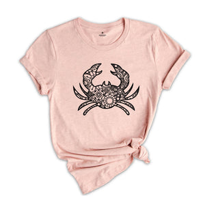 Mandala Crab Shirt, Crab Shirt, Crab Graphic Shirt, Beach Shirt, Family Beach Trip Shirt, Animal Shirts, Animal Lover Shirt, Gift For Her