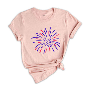 Firework USA Shirt, 4th Of July Shirt, Independence Day Shirt, Gift For American, Red White Blue Shirt, Patriotic Shirt, American Tee