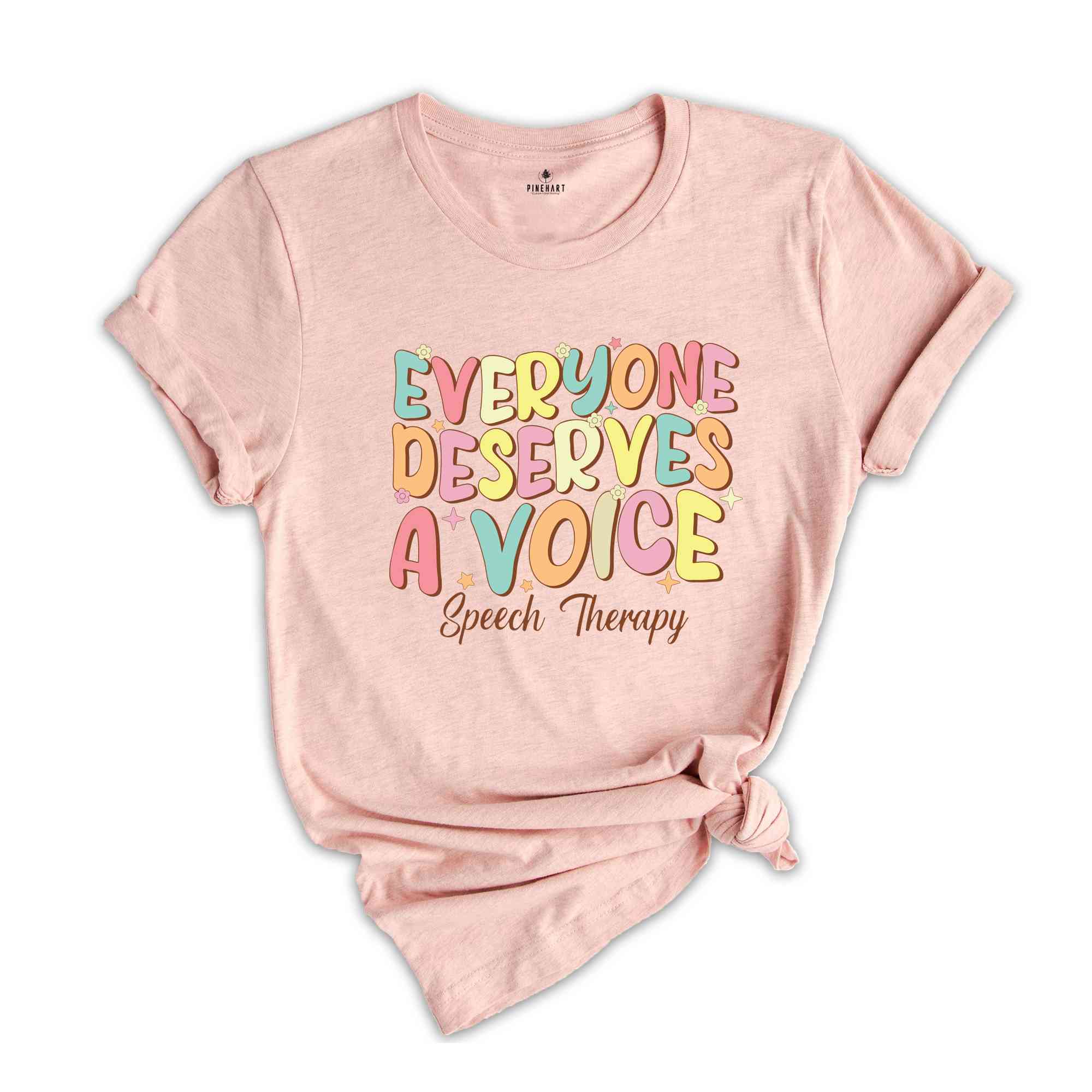 Retro Speech Pathology Shirt, Speech Language Pathologist Gift, Everyone Deserves A Voice T-Shirt, Speech Therapy Gift