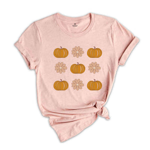 floral Pumpkins Shirt, Retro Pumpkin Shirt, Cute Fall Shirt, Halloween tee, Retro Halloween Shirt, Fall Shirt, Trendy Mom Shirt