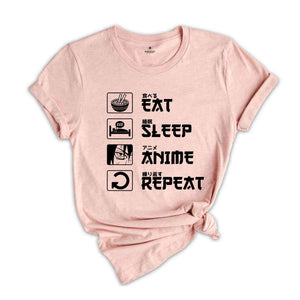 Eat Sleep Anime Repeat Shirt, Anime Shirt, Gift for Anime Lover, Gift for Anime Fan, Anime Otaku Shirt, Anime Sweatshirt, Cool Anime Shirt