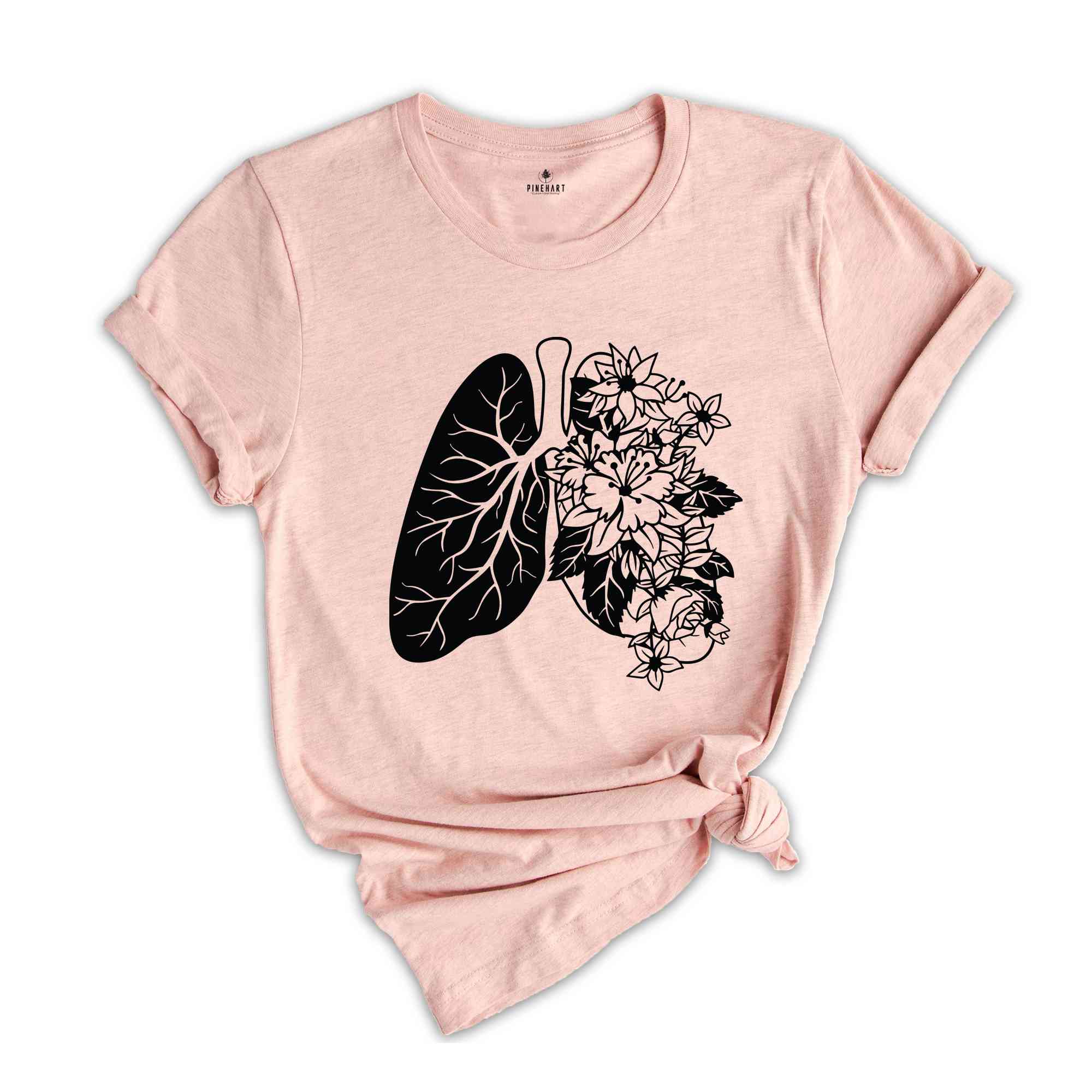 Anatomical Lung Shirt, Therapist Shirt, Floral Lungs Shirt, Respiratory Shirt, Nurse Shirt, Lung T-Shirt, Breathe Shirt