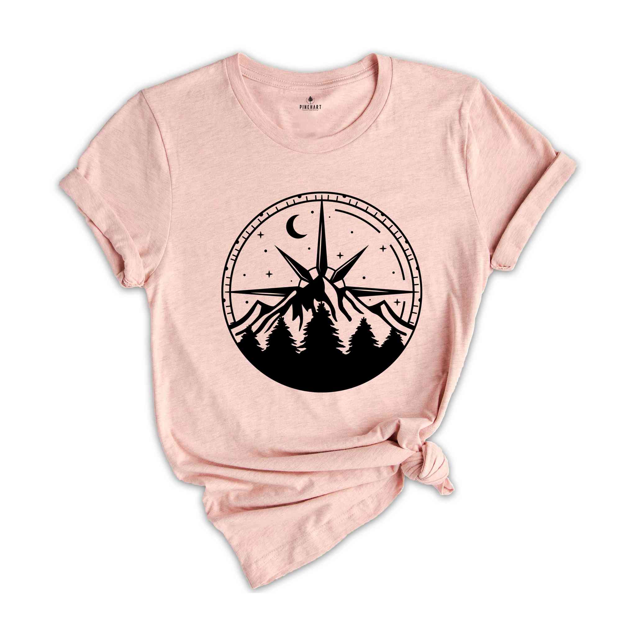 Compass Shirt, Mountain Shirt, Hiking Shirt, Outdoor Shirt, Camper Gift, Nature Lover Gift, Traveler Shirt, Nature Lover Shirt, Camping Tee