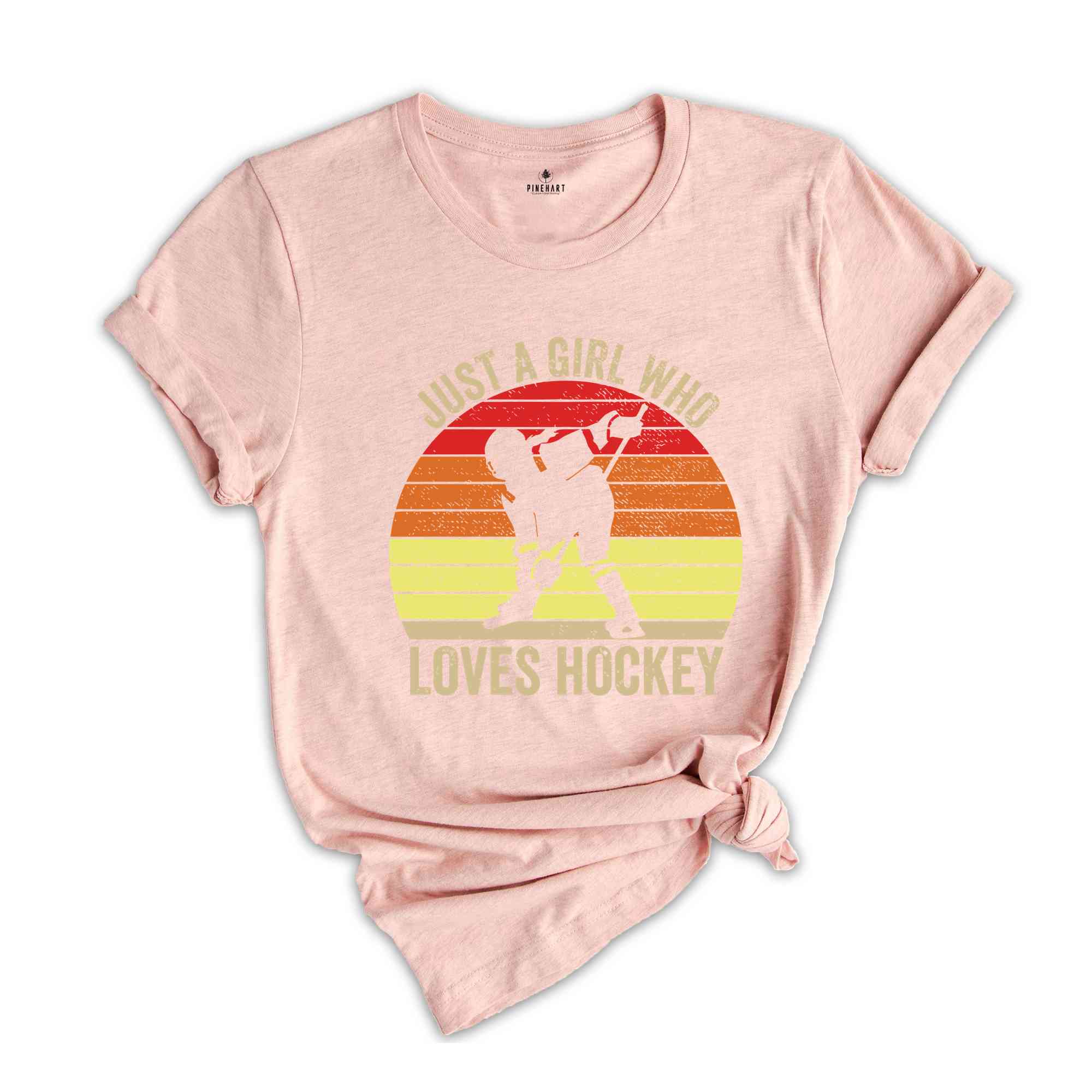 Just A Girl Who Loves Hockey T-Shirt, Minimalist Hockey Player Shirt, Match Day Tee, Gift For Hockey Lover