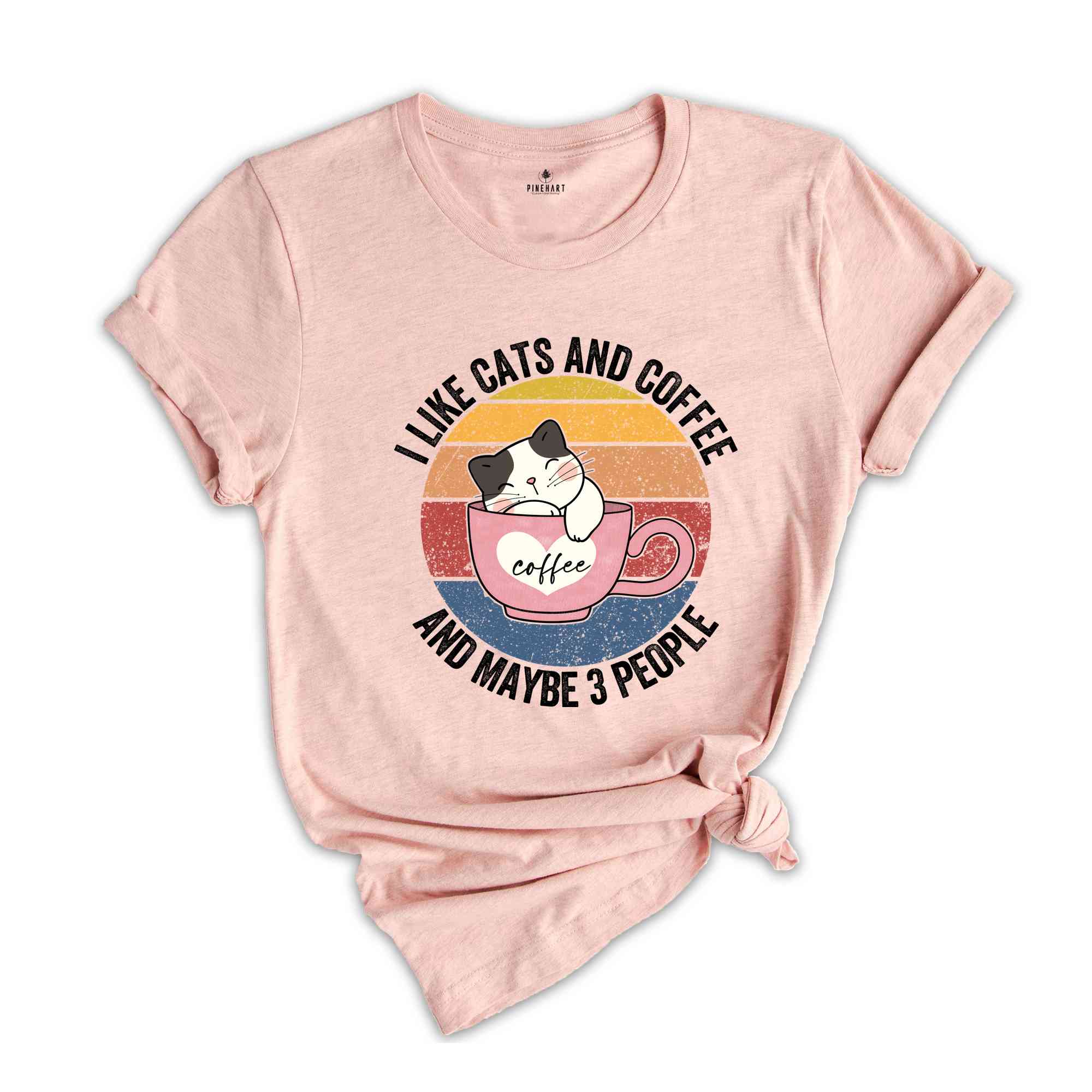 I Like Cats And Coffee Shirt, Coffee Lover T-Shirt, Funny Cat Shirt, Cat Mom Gift, Cat Lover Shirt, Retro Coffee Shirt, Vintage Cat Tee