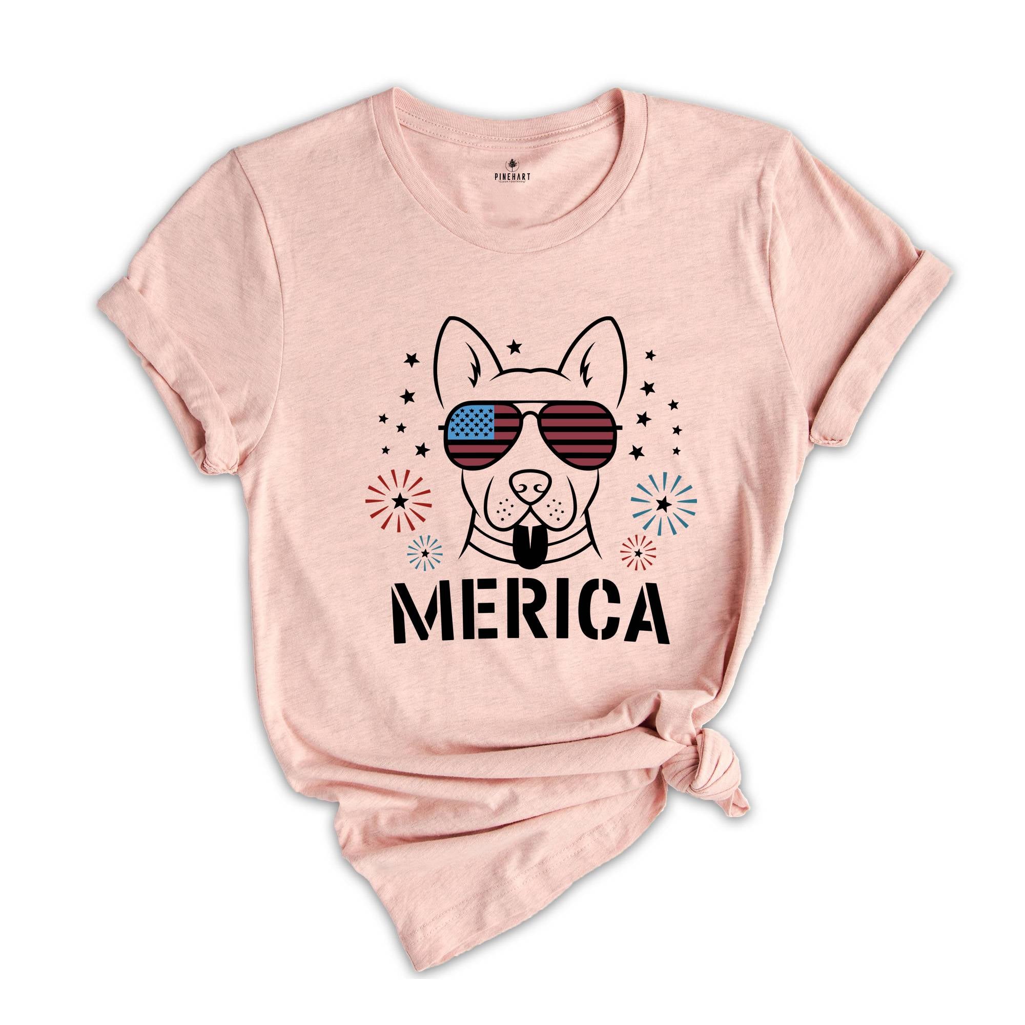 Merica Shirt, American Flag Shirt, Country Shirt, Election 2024 Shirt, Trump 2024 Shirt, American Shirt. Cute Dog Shirt