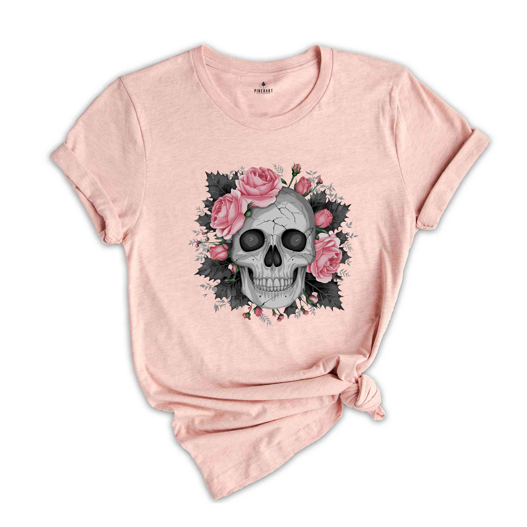 Skeleton shirt, Flowers shirt, Vintage Mom Shirt, Halloween shirt, Halloween Funny Shirt, Spooky Shirt, Pink Roses Shirt, Ghost Shirt