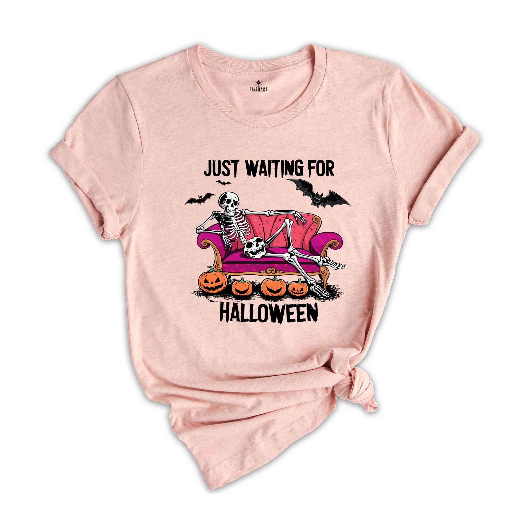 Just Waiting for Halloween Shirt, Cute Summer Shirt, Spooky Summer Shirt, Halloween Shirt, Trendy Skeleton Shirt, Funny Skeleton Shirt