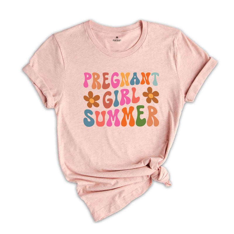 Pregnant Girl Summer Shirt, Cute Mom to Be Shirt, Pregnancy Reveal Shirt, Funny Mom Gift, New Mom Shirt, Baby Announcement Shirt