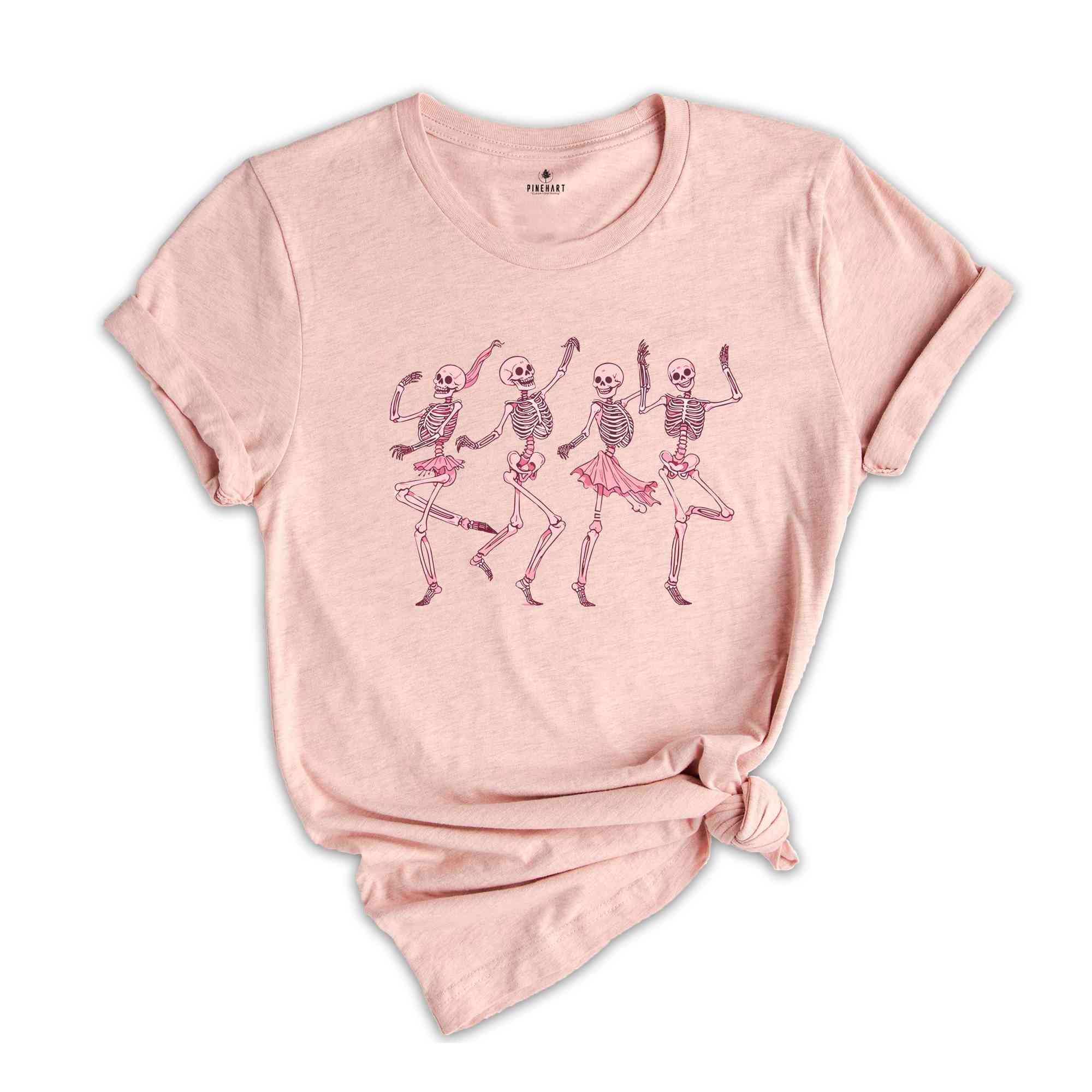 Halloween Skeleton Shirt, Skeleton Dance Shirt, Pink Halloween Shirt, Pumpkin Shirt, Girls Skeleton Shirt, Retro Halloween Tee