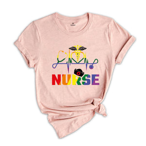 Nurse LGBTQ Gay Pride Rainbow T-shirt, Lgbt Nurse Gift, Gay Pride Tee, Lesbian Shirt, Gay Shirt, Transexual Shirt, Nurse Apparel