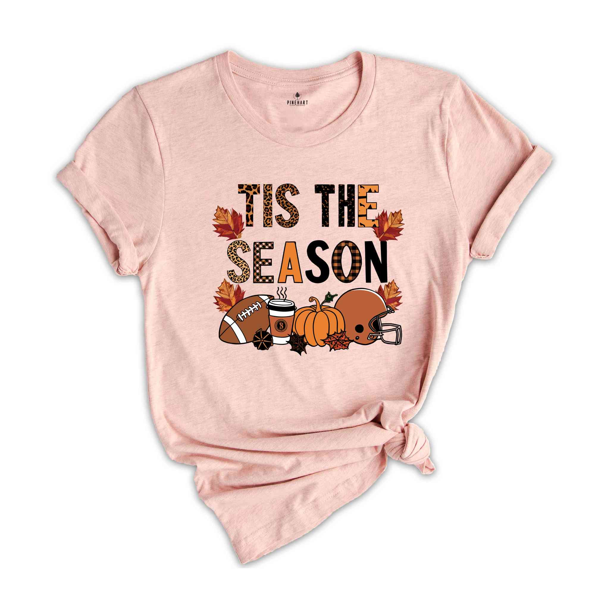 Tis The Season Shirt, Fall Vibes Shirt, Leopard Shirt, Fall Lover Gift, Good Vibes Shirt, Football Season Shirt, Cute Football Shirt