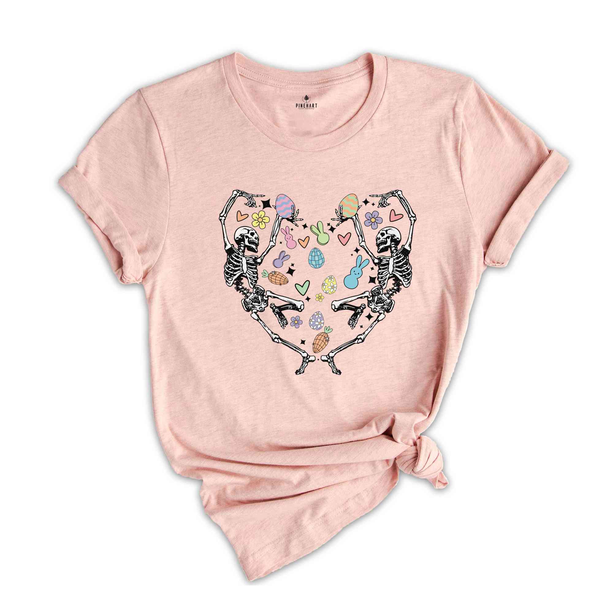 Cute Easter Skeleton Heart Shirt, Happy Easter Day, Easter Skeleton, Easter Heart Shirt, Easter Egg Hunt, Easter Clothing, Cute Easter Shirt