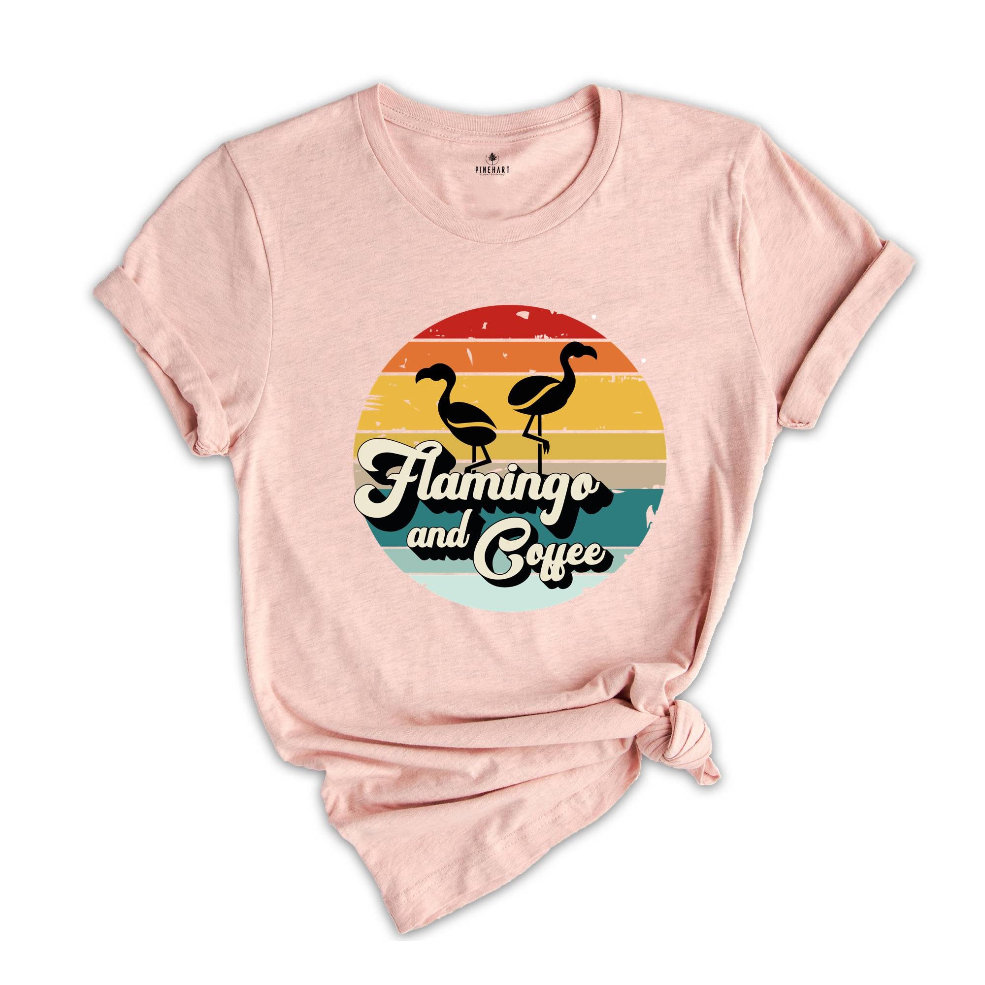 Flamingo and Coffee Shirt, Coffee Lover Tee, Coffee Gifts, Flamingo T Shirt, Coffee Flamingo Gift, Barista Shirt, Cute Coffee Shirt