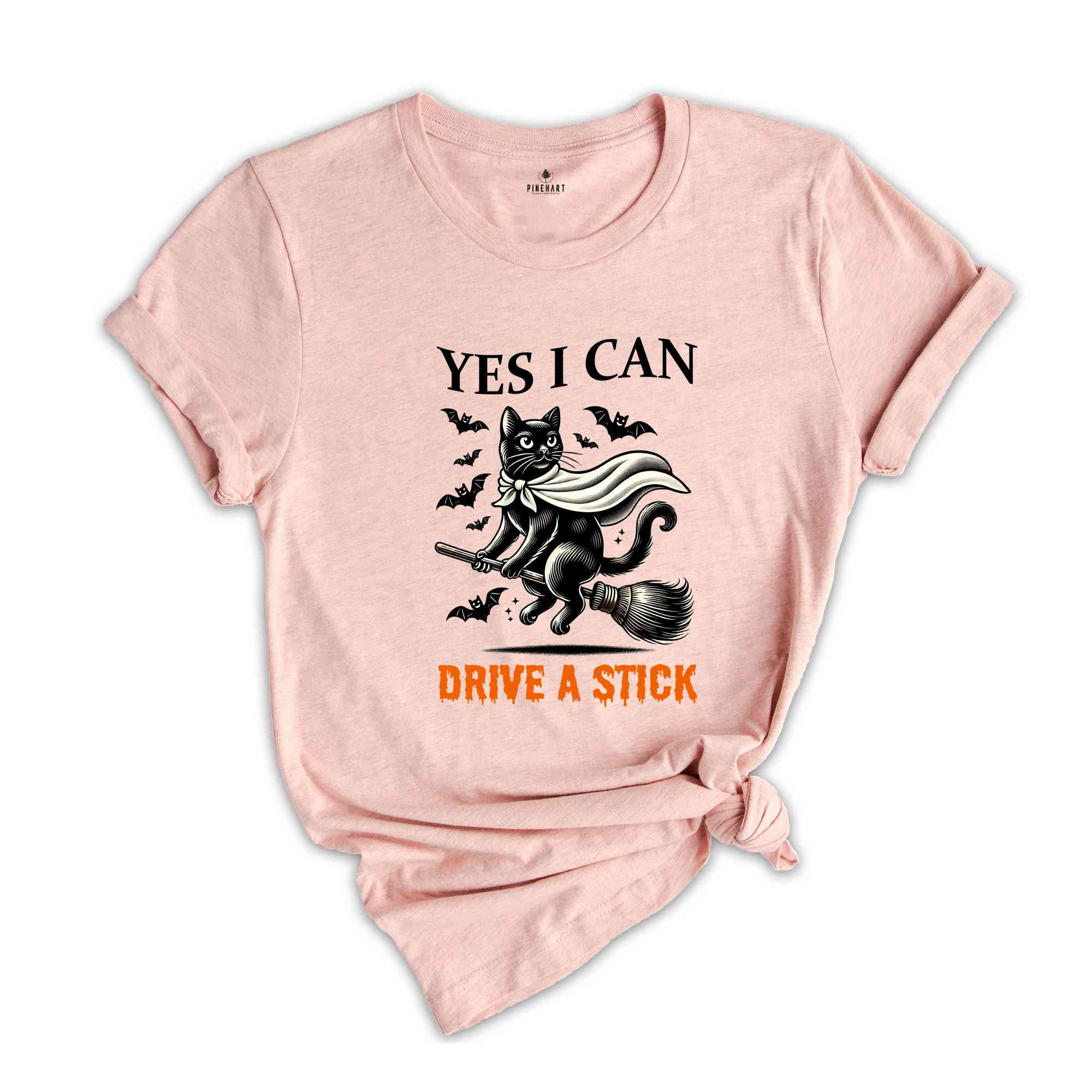 Yes I Can Drive A Stick Witch Shirt, Retro Halloween Witch Party Shirt, Funny Spooky Season Witchy Shirt, Trick or Treating T-Shirt