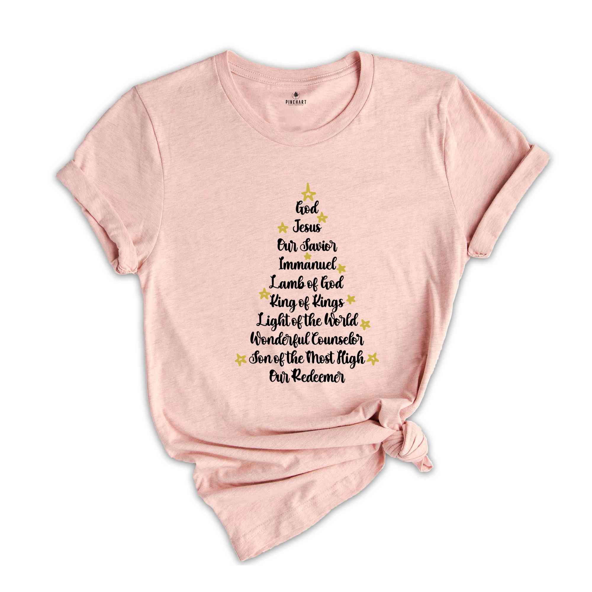 Names of Jesus Christmas Tree Shirt, Christmas Jesus T-Shirt, Christmas 2024, Christmas Gift