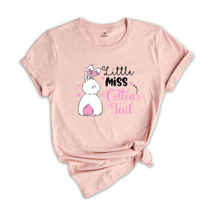 Little Miss Cotton Tail T-shirt, Bunny Lover Shirt, Easter Party Tee, Happy Easter 2024 Gift, Cute Easter Gift