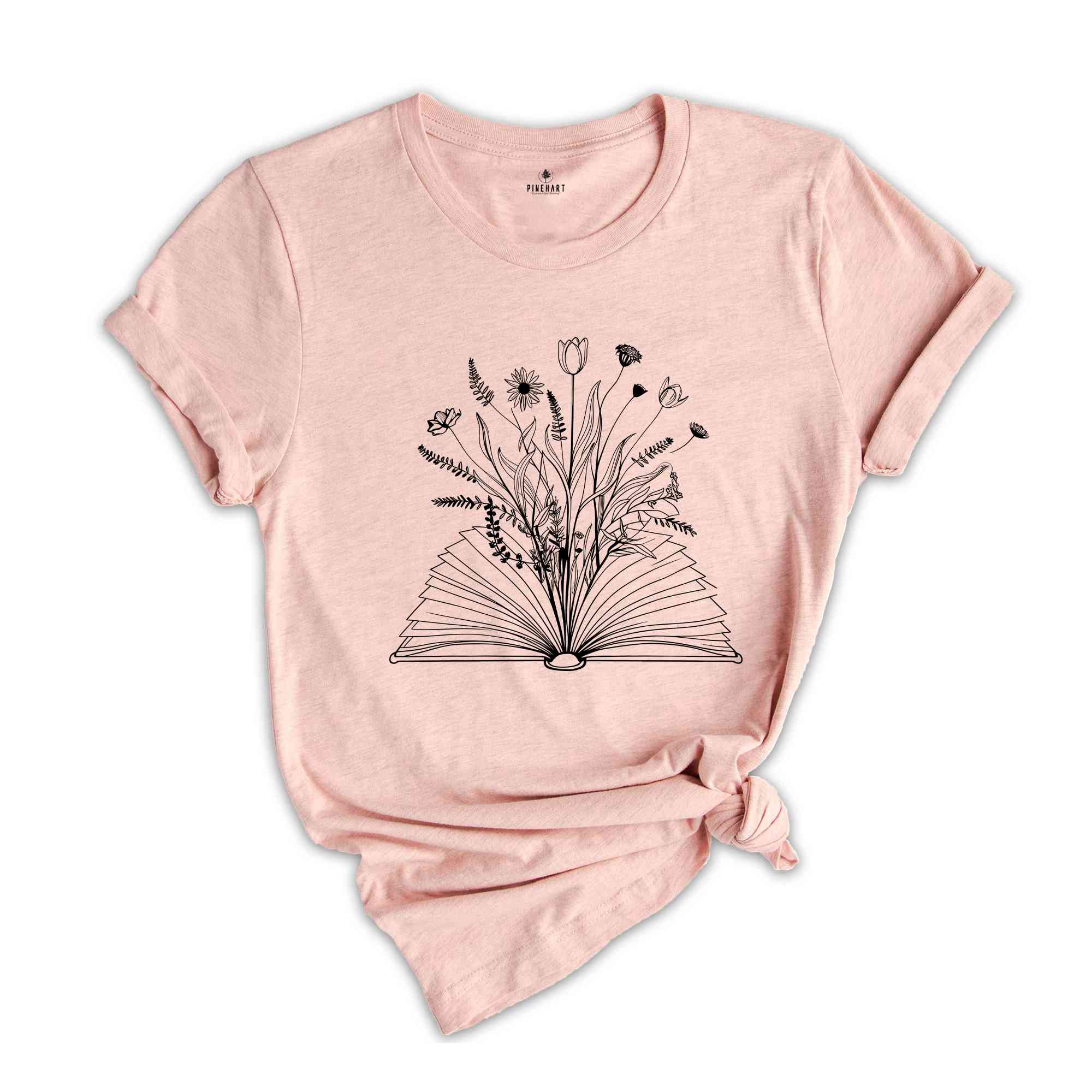 Floral Book Shirt, Reading Book Shirt, Flower Shirts, Book Flowers Shirt, Gifts for Bookworm, Librarian Shirts