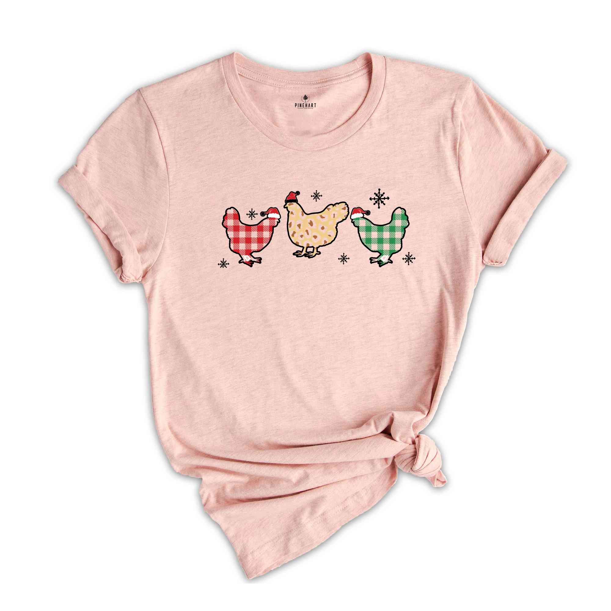 Cute Christmas Chicken Shirt, Christmas Party Shirt, Christmas Gift, Chicken Christmas Tree, 2024 Christmas Gifts