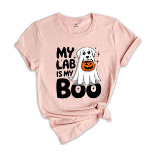 My Lab Is My Boo Shirt, Ghost Dog Halloween Tee, Lab Mom Shirt, Retro Halloween Shirt, Mama Gift for Dog Lover, Dog Mama Shirt