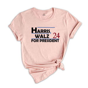 Harris Walz 2024 Shirt, Kamala Harris Shirt, Tim Walz Shirt, Gift for Democrat, Vote Kamala Shirt, Madam President Shirt