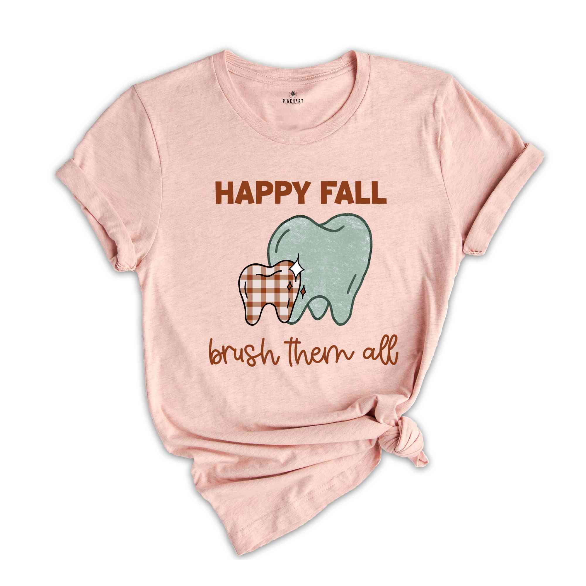 Happy Fall Brush Them All Shirt, Fall Dental Shirt, Dental Hygiene T-Shirt, Dental Assistant Tee, Dental Office Team Gift