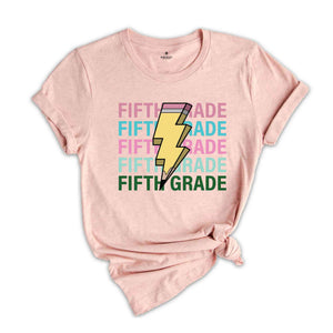 Fifth Grade Pencil Shirt, Pencil Bolt Shirt, Retro Shirt, Back To School Shirt, School Shirt, Teacher Shirt, Pencil Shirt, Teacher Gift