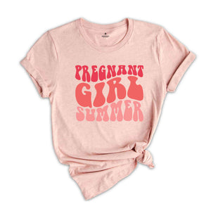 Pregnant Girl Summer T-Shirt, Pregnancy Reveal Shirt, Mom to Be Gifts, Baby Announcement Shirt, Baby Shower Gift, Funny Pregnancy Shirt