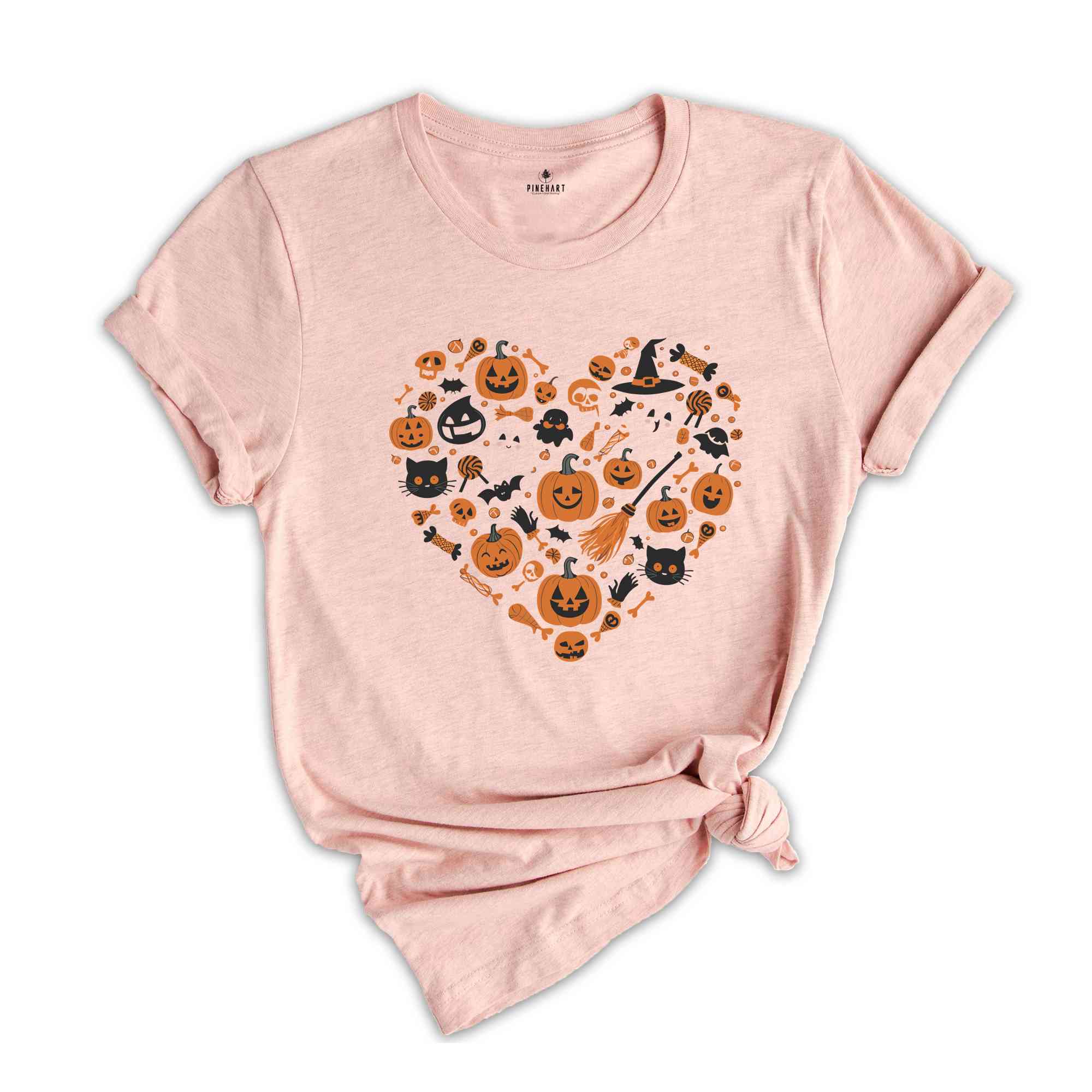 Halloween Heart Shirt, Spooky Season Shirt, Cute Ghost Shirt, Fall Rainbow Shirt, Autumn Shirt, Halloween Shirt