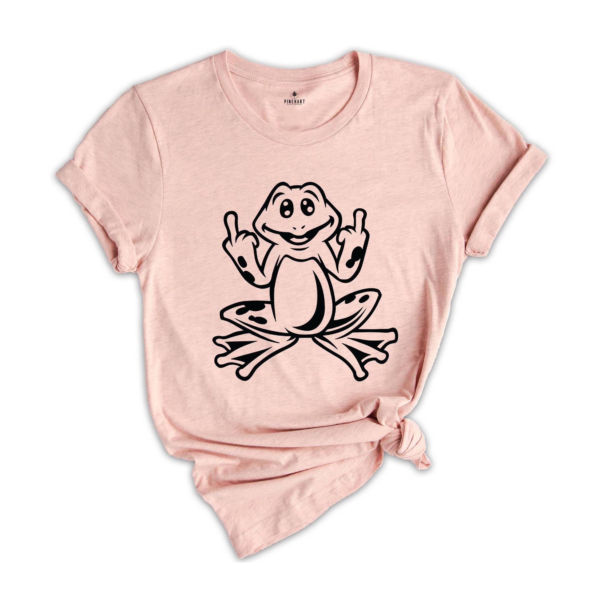 Frog Middle Finger Shirt, Animal T-Shirt, Cute Frog Shirt, Frog Clothes, Frog Lovers Shirt, Middle Finger Shirt, Humor Frogs Tee