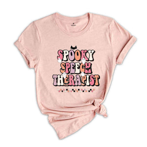 Spooky Speech Therapist Shirt, Colorful Spooky Halloween Shirt, Matching Halloween Speech Therapist Shirt