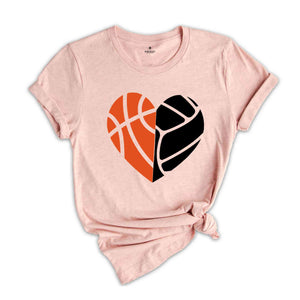 Basketball Heart Shirt, Volleyball Lover Shirt, Basketball Shirt, Basketball Mom Shirt, Game Day Outfit, Sports Shirt