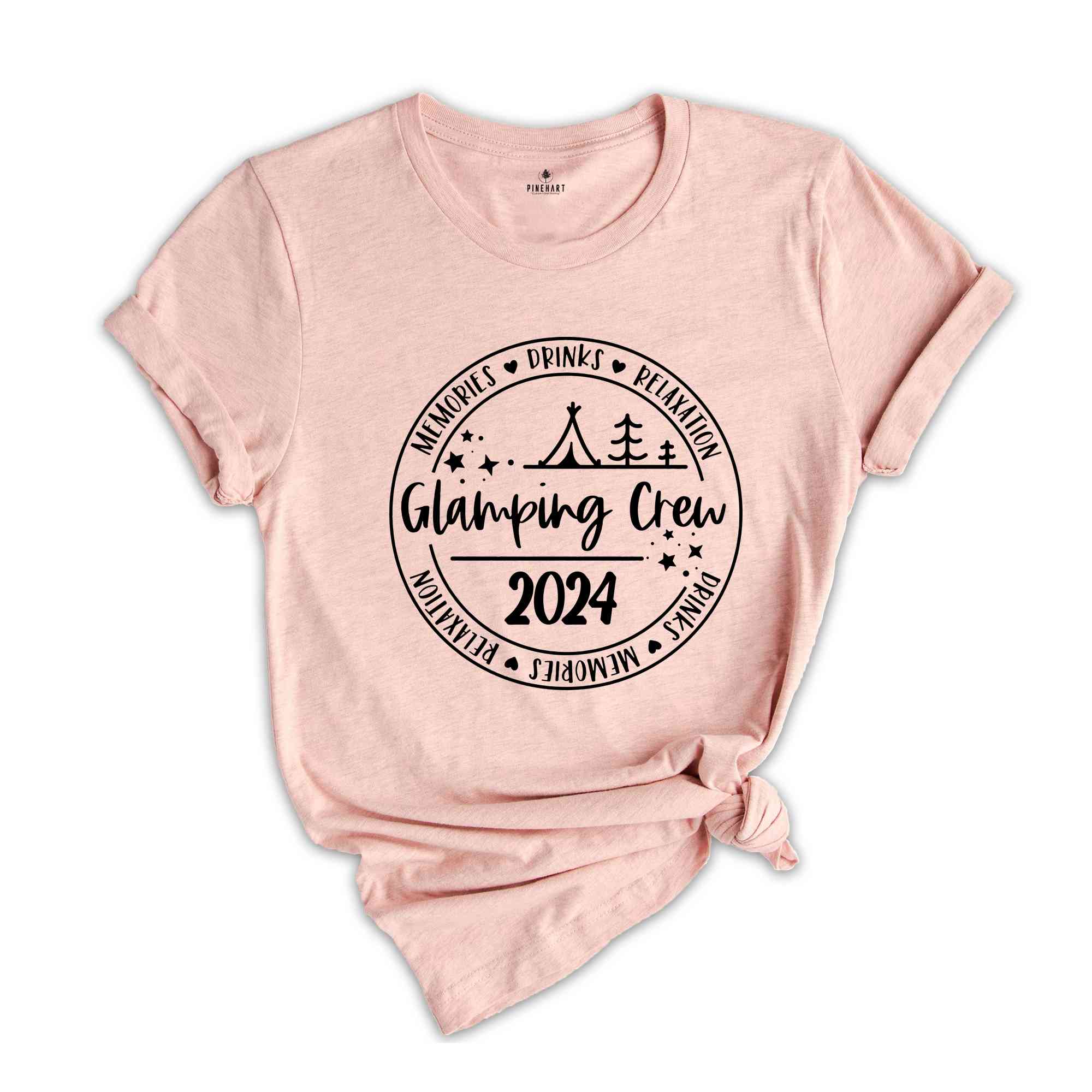 Glamping Crew 2024 T-Shirt, Girls Camping Trip Shirt, Glamping Shirt, Camper T-Shirt, Outdoor Shirt, Camping Outfit, Girls Weekend Shirt