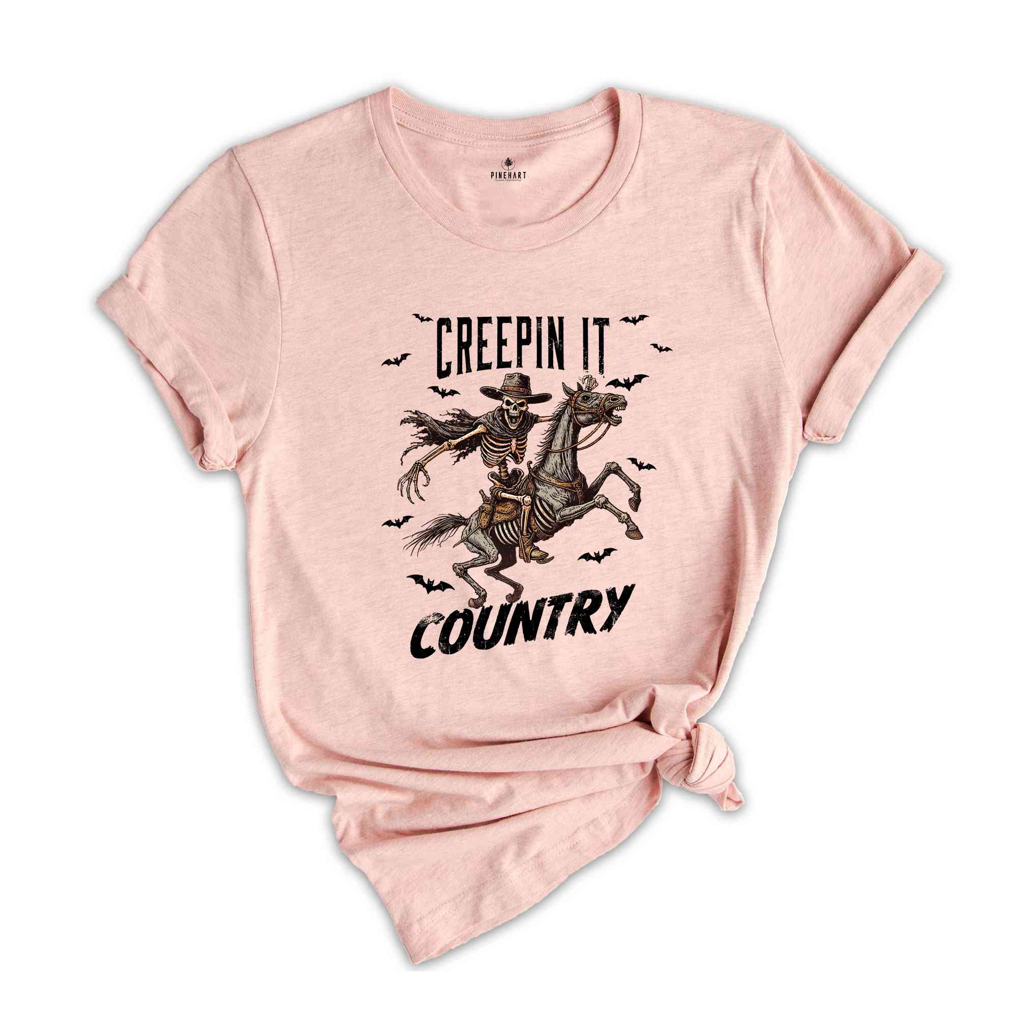 Creepin It Country Shirt, Halloween Skeleton Shirt, Funny Halloween Shirt, Western Halloween Shirt, Spooky Season Shirt, Cowboy Shirt