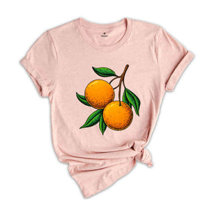 Vintage Orange Shirt, 70s Vintage Style Shirt, Vintage Fruit T-shirt, Aesthetic Shirt, Pastel Colours Shirt