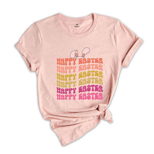 Retro Happy Easter Shirt, Bunny Shirt, Retro Easter Tee, Easter T-Shirt, Kids Easter Shirt, Easter Day Gift, Easter Party Shirt, Cute Bunny