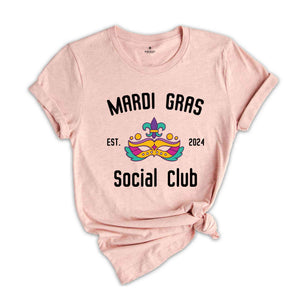 Mardi Gras Social Club Shirt, Mardi Gras Tee, Mardi Gras Party Shirt, Social Club Tee, Mardi Gras T-Shirt, Fat Tuesday Shirt, Fleur De Lis