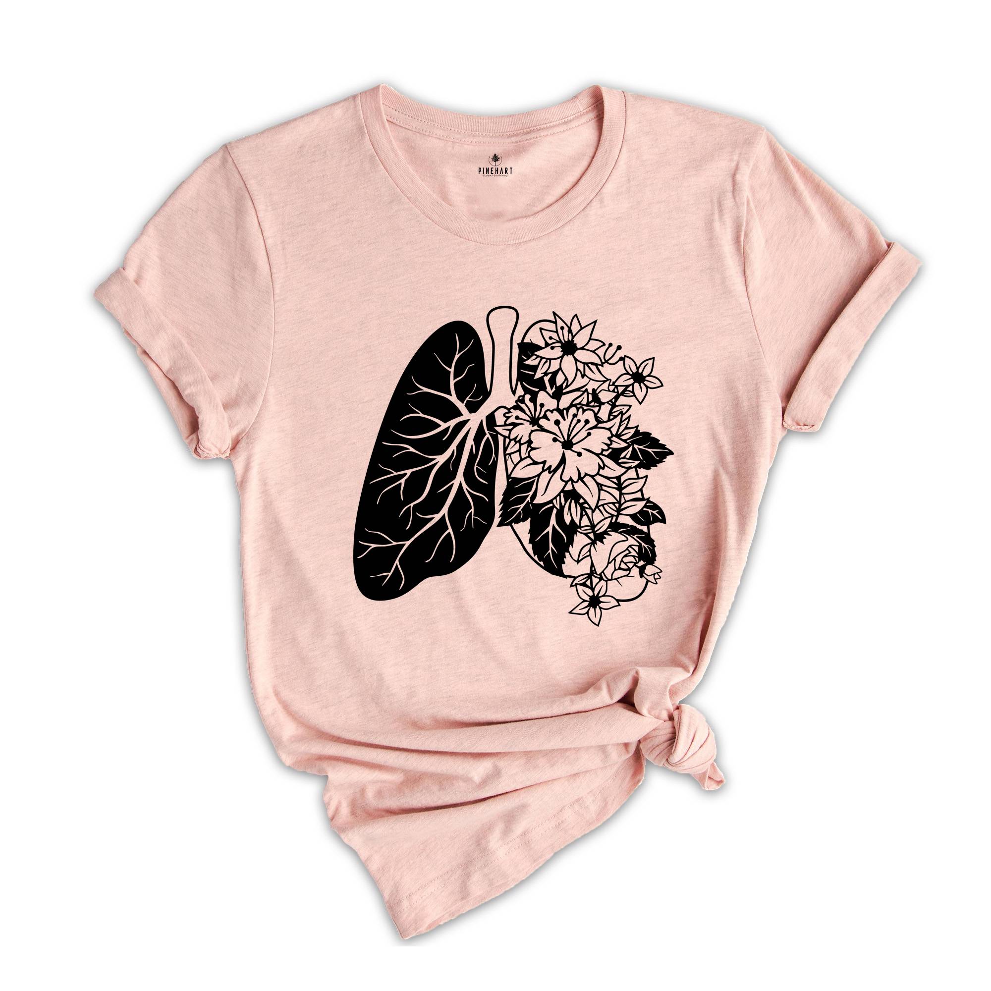 Floral Lungs Shirt, Respiratory Therapist Shirt, Lung Cancer Shirt, Floral Anatomy Shirt, Healthcare Shirt, Gift for Nurse