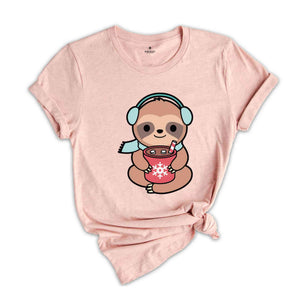 Christmas Kawaii Sloth Shirt, Cute Sloth Shirt, Sloth Lover Shirt, Holiday Apparel, Sloth Christmas Shirt, Merry Slothmas Shirt