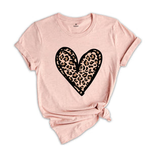 Leopard Print Valentines Day Shirt, Valentines Day Shirts, Heart Shirt, Cute Valentine Shirt, Valentines Day Gift, Cheetah Valentines