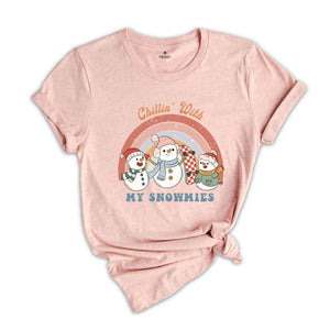 Chillin' With My Snowmies Shirt, Cute Christmas Shirt, Funny Christmas Shirt, Christmas Party Shirt, Christmas Gift, Christmas Tshirt