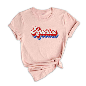 Retro America Shirt, Patriotic Shirt, Cool America Shirt, Memorial Day Tee, Cute Patriotic Shirt, Fourth of July Shirt